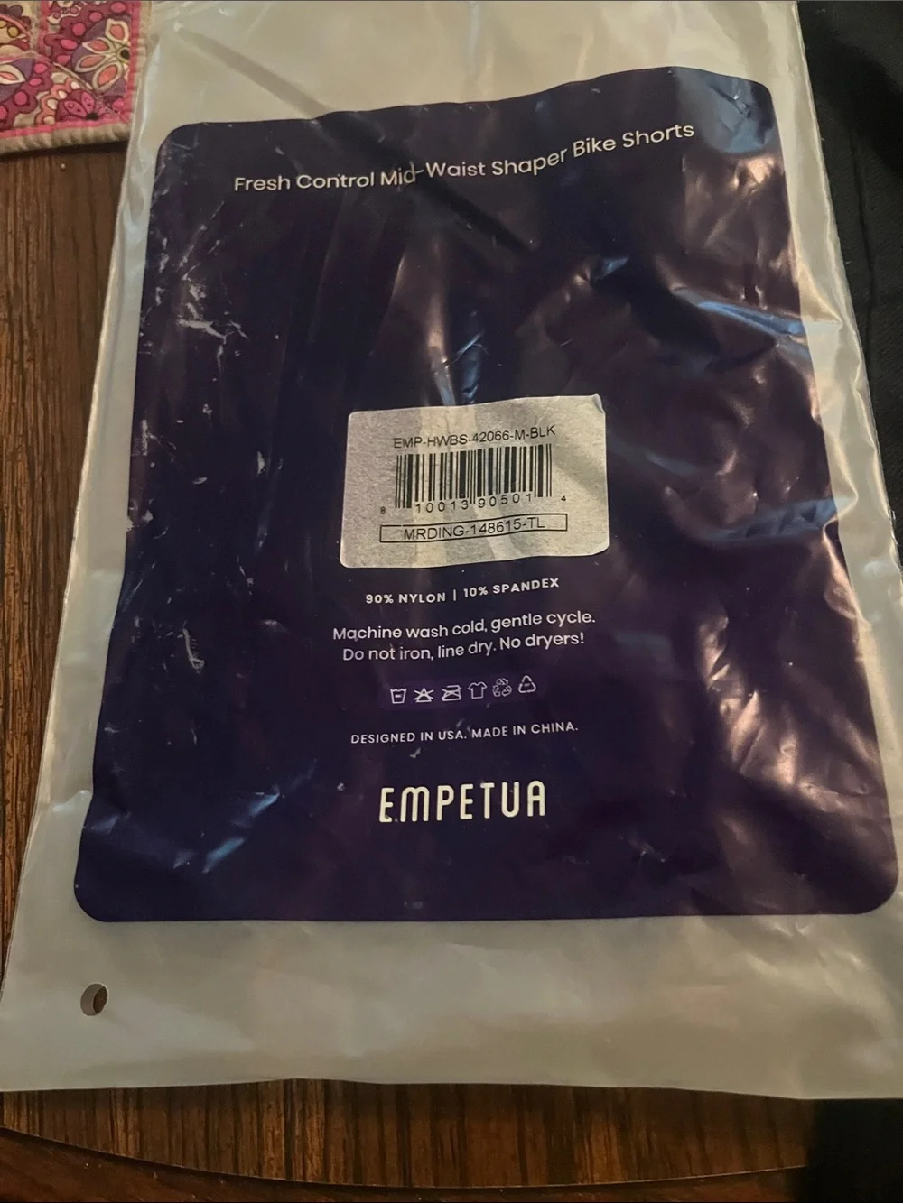 Empetua Fresh Control Mid-Waist Shaper Bike Shorts - Deep Purple Packaging